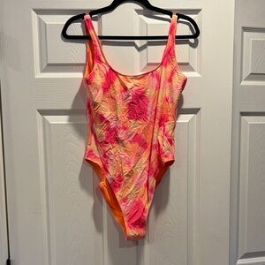Aerie Pink and Orange Tie-Dye One Piece Swimsuit